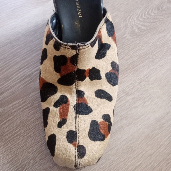 Naturalizer Leopard Print Calf Hair Leather Clog Accents Round Toe 8.5M - Picture 13 of 15
